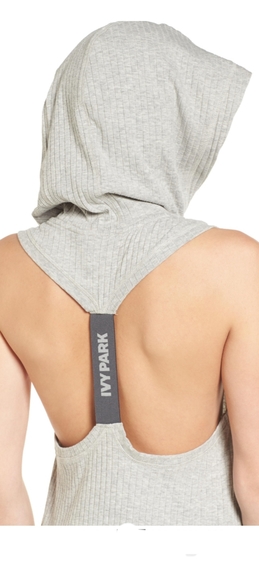 SOLD - Ivy Park Hooded Rib Knit Tank - Gray - Picture 5 of 9